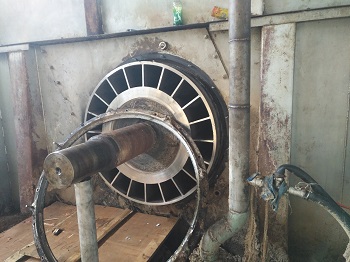 主軸盤根密封部位磨損在線修復