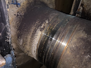 洗漿機軸盤根密封位磨損在線修復