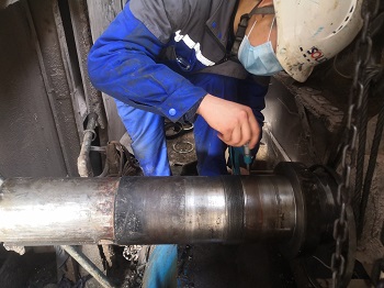 循環高溫風機軸頸磨損在線修復